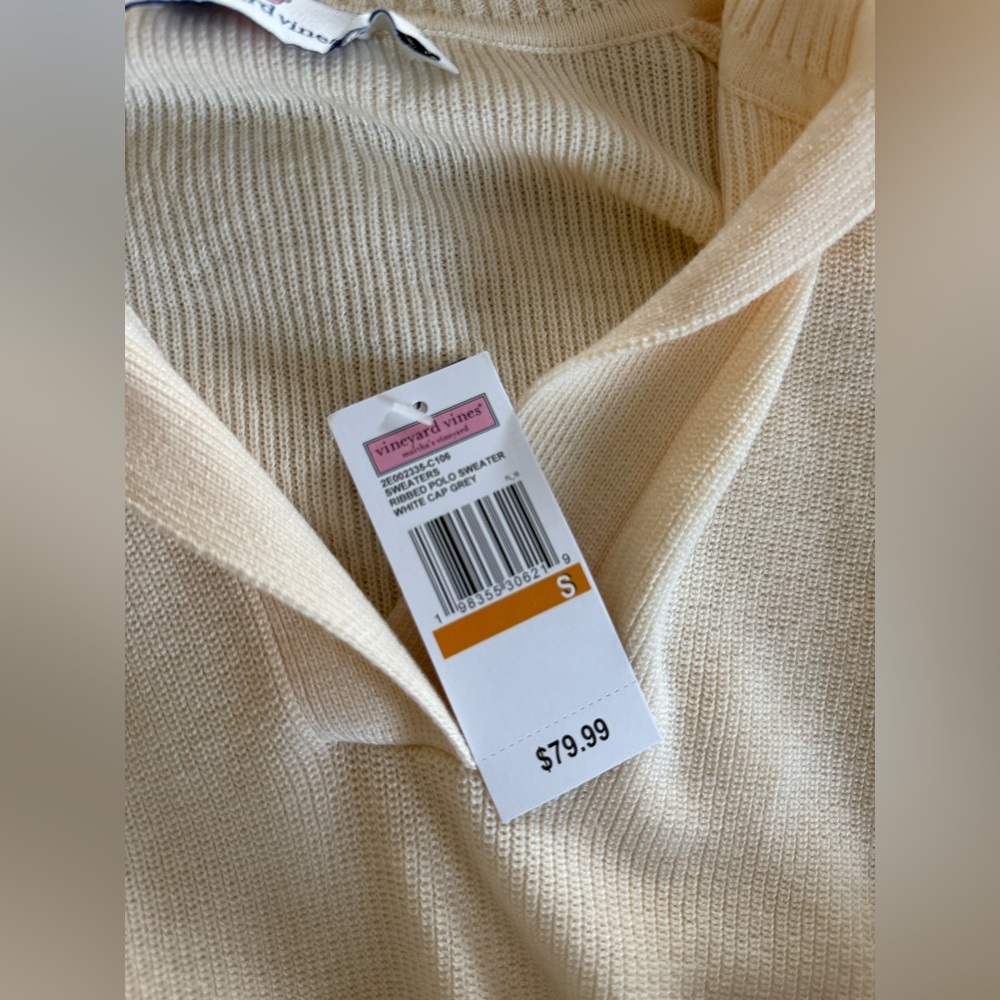 Vineyard Vines Cream V-Neck Women's Sweater - Picture 2 of 3